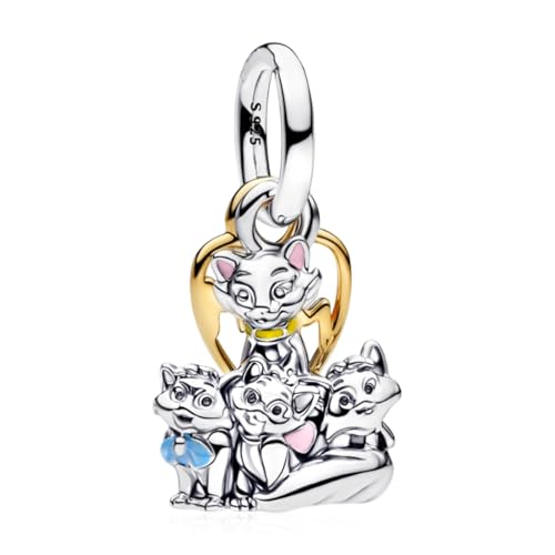 Image of S925 Sterling Silver Cartoon Anime Charms Pendant, Character Figures Dangle for Bracelet Necklace, Gifts for Mom Girlfriend Family, Valentine's Birthday Christmas Anniversary Jewelry