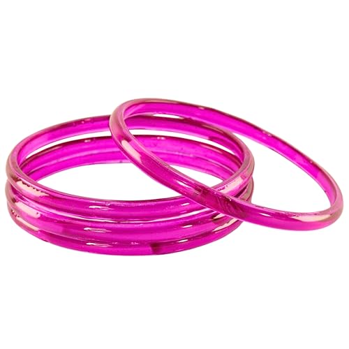 Image of STYOLLO Viral Jelly Plain Transparent Glass Kada Set For Women & Girls | Kanch Kada For Girls | Daily Ethnic Traditional Jewelry | Glossy Classic Fashion Kangan For Wedding, Festive & Parties - Set Of 4
