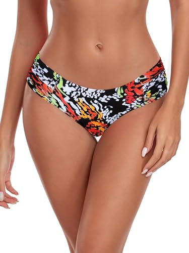 Ocean Blues Bas bikini léopard femme froncé, petit