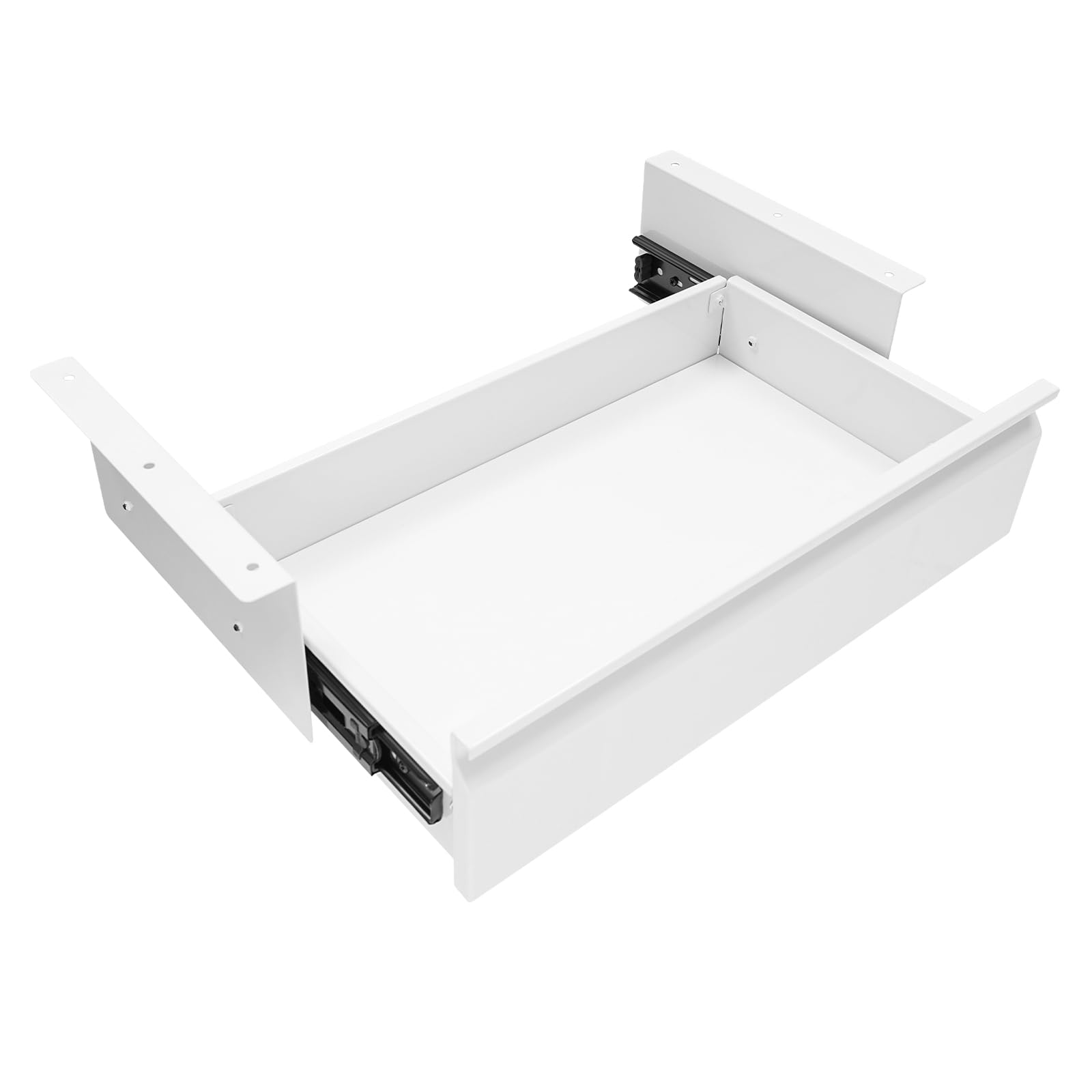 TFCFL 16 inch Under Desk Mounted Sliding Pull-Out Drawer, Under Desk Drawer for Desk, Standing Desk Drawer Attachment Under Desk Drawer Slide Out, Sliding Underdesk Drawer (White, 16 Inch)
