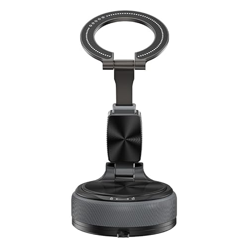 2-in-1 Desktop Stand & Car Phone Holder ? N52 Magnet Array, 3-Axis Adjustment, 360° Rotation, 180° Foldable, Metal Hinge (Black)