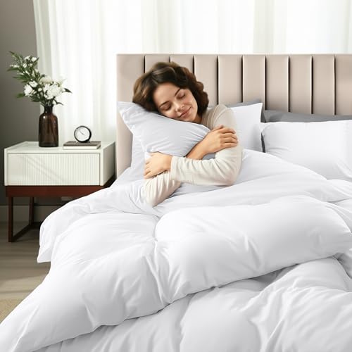 Image of Utopia Bedding Duvet Cover Full with Fitted Sheet (54x75) - 2 Pillow Case (20x30) - All Season Luxury Bed in a Bag with Zippered Duvet Cover - No Comforter (White)