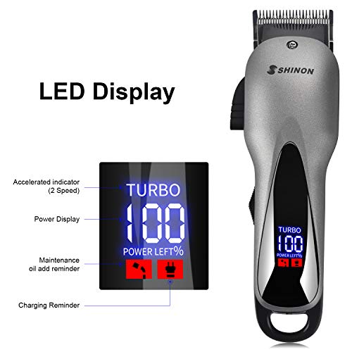 Hair Clipper for Men, WeluvFit Beard Trimmer, 2-Speed Hair Cutting Kit with USB Charger, LED Display for Men, Babies, Pets Cutting and Grooming