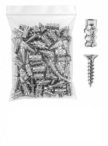 6×14mm Short Expansion Screw Set, Door Hinge Thread Repair Screws, Short Expansion Wall Anchors for Cabinet Hinge Repair & Stripped Thread Restoration (50)