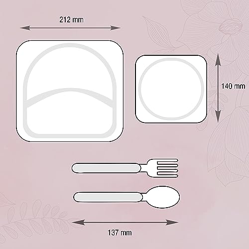 Image of Cello Kids Meal Melamine Dinner Set with Lady Bug Print | Safe and hygenic for Kids to use |Attractive and Long Lasting Designs | Break Resistant | Pink, Set of 4