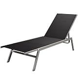 tumbonas jardin madera 【Altura Ajustbale del Respaldo】62/72/80/89/95 cm Material: Poliéster: 30%, PVC: 70%