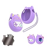 LQHZC たまごっちパラダイス ケース 専用ケース+ズームダイヤルカバ、耐衝撃、耐落下、防塵、防汚、防水、指紋防止など、360°全方位の保護性能を備えています。食品グレードのシリコン製で、愛らしい猫型のフルボディ、紛失防止ストラップとスクリーンプロテクターが付属しています（パープル）