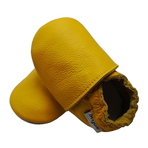 Mejale Baby Infant Toddler Shoes Slip-On Soft Sole Leather Moccasins Pre-Walkers (6-12 Months/Us 3-4C Infant, Yellow) #TOP3