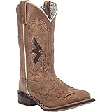 Laredo Botas de vestir para mujer Laredo Lola con punta cuadrada Tacón bajo a media pantorrilla 1-2 pulgadas - Marrón, Púrpura, Bronceado lijado, 38 EU