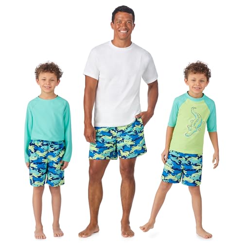 Image of Saint Eve Mens Swim Trunks 6 Inch Inseam Quick Dry Beach Shorts with Mesh Liner Dad and Me Matching