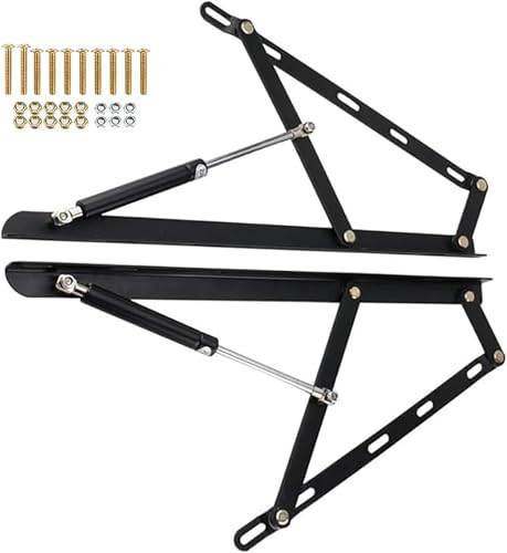 Soporte de elevación de cama de resorte de gas para caja de juguetes, banco de pecho, tubo de acero, kit de mecanismo de elevación de cama plegable, tapa de almacenamiento neumático (negro, 1200 mm)