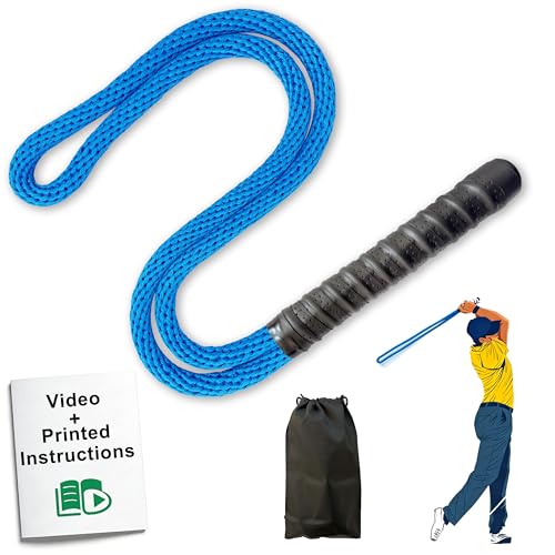 MOELDARH Golf Rope Swing Trainer Golf Swing Training Aid to Improve Tempo Strength Rotation Clubhead Speed & Distance for Warm-Up and Swing Practice Includes Instruction Manual