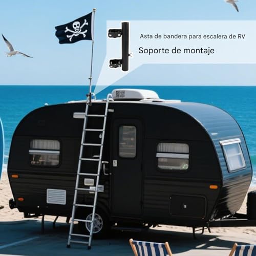 Support porte-drapeau voiture extérieur et support mât réglable acier - 3