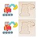 TOYANDONA 2 Juegos Rompecabezas para Niños Coche Forma de Animal Juguetes Educativos para Niños Y Niñas Juego de Madera Preescolar Regalo de Año Nuevo para Niños Excavadora