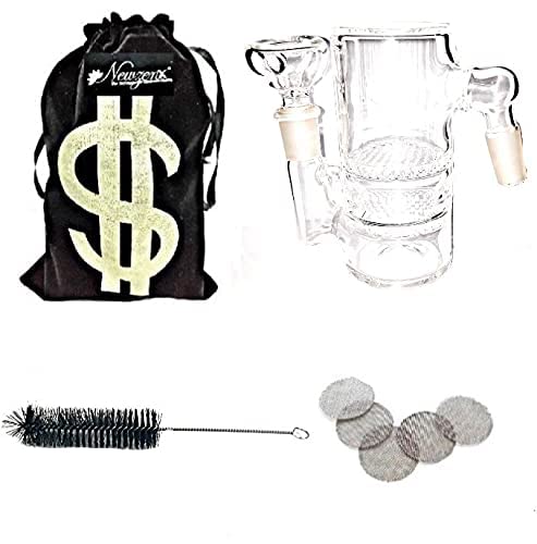 Ash Catcher Double Honeycomb for Bong 4.5 Inch (50mm/11cm) Incl. Fancy Velvet Pouch & Full Accessories-image-2