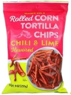 6 Pack Trader Joe's Rolled Corn Tortilla Chips - Chili & Lime Flavored - Gluten Free (10)