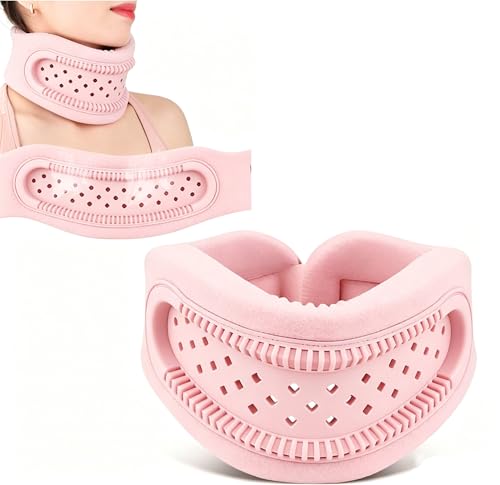 Image of Neck Brace Support Cervical Collar Silicone Posture Corrector for Men and Women Relieves Discomfort in The Neck and Shoulders Caused by Prolonged Work(Pink)