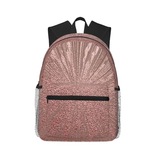 Sac à dos d'école étanche et résistant avec compartiment ergonomique rose doré pour ordinateur
