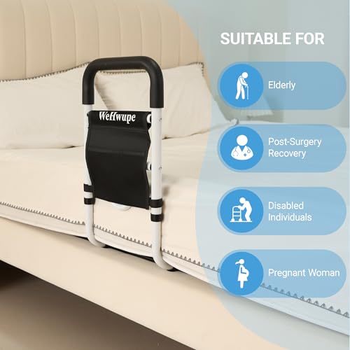 Image of WeHwupe Bed Rails for Elderly Adults Safety with Bedside Storage Pocket