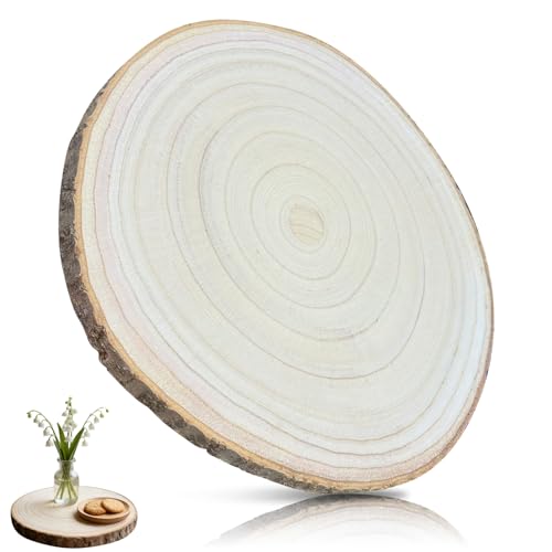 Euablfo holzscheiben 30-35cm, baumscheiben mit Rinde, holzscheibe deko, baumscheibe Große, Log Ohne...