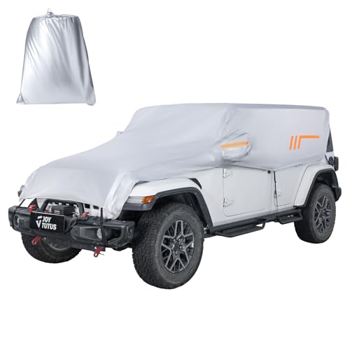 Image of JOYTUTUS Wrangler Half Covers 4 Door Sunshade for Wrangler JK JL 4 Doors 2007-2026, All-Weather Protection, UV50+ Windproof Car Half Cover