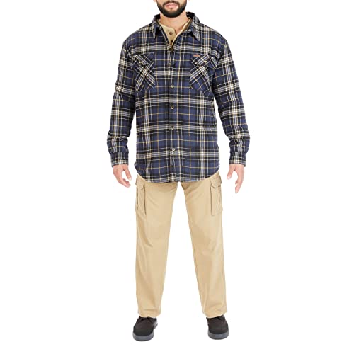 Image of Smith's Workwear Men's Sherpa-lined Cotton Flannel Shirt Jacket