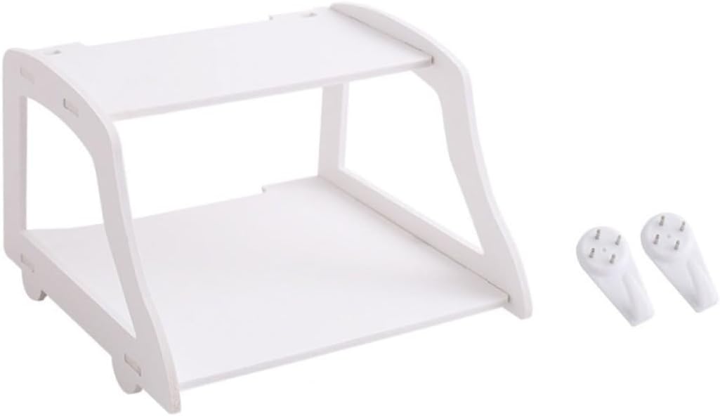 FUOYLOO Wall-mounted Home Storage Rack for Router Top Box White Space-saving Organizer with Capacity Suitable for Living Bedroom Bathroom Kitchen