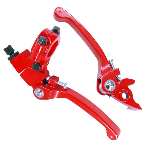 Image of HOLATO Folding Clutch Brake Lever for 50cc 70cc 110cc 125cc 140cc 150cc Apollo RFZ125 DB007 DBX15 X18 X19 Tao Tao DB17 DB27 Coolster M125 SSR Thumpstar Chinese Pit Dirt Bike Motorcycle Red