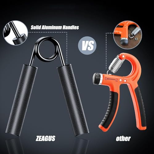 ZEAGUS Grip Strength Trainer 6 Pack,50LB-300LB Metal Hand Grip Strengthener,Non-Slip Heavy-Duty Forearm Exerciser,Hand Gripper for Muscle Building and Hand Rehabilitation Exercising by ZEAGUS - Image 2