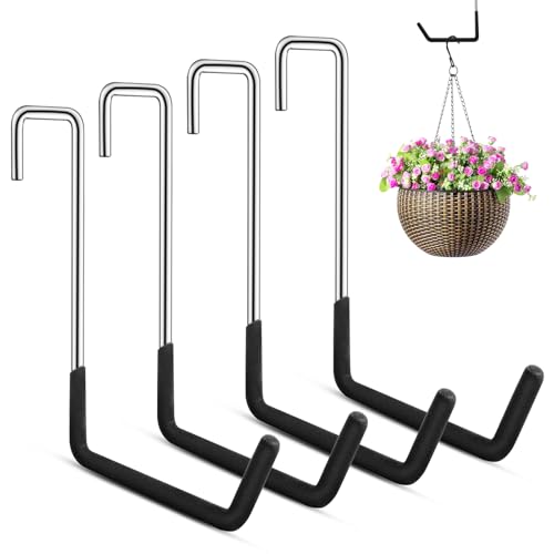 Encuryna 4 Stück Robuste Sparrenhaken 19cm, S-Garagenhaken, robuste S-förmige Haken, Haken Zum Einhängen, Fahrradhaken, Universalhaken Leiterhaken zum Einhängen, Robuste, Leiter, Pflanzen