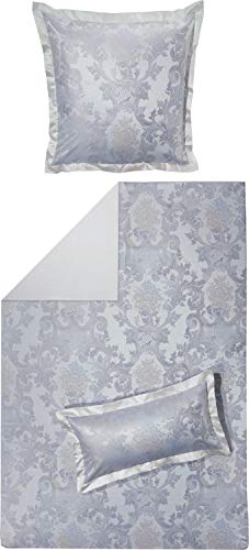 Curt Bauer Wendebettwäsche Louis XIV Damast buntgewebt hellblau Größe 135x200 cm (80x80 cm)