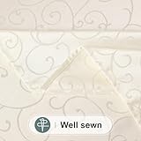 Homaxy Table Cloth Round 150 cm, Washable Polyester Jacquard Tablecloth, Dust-Proof Table Cover for Kitchen Dinning Indoor Decoration, Beige - Image 4
