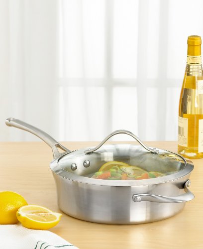 Calphalon Contemporary Stainless 3-Quart Sauté Pan with Glass Lid