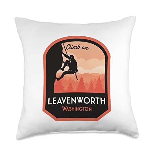 Leavenworth Washington Rock Climbing Throw Pillow