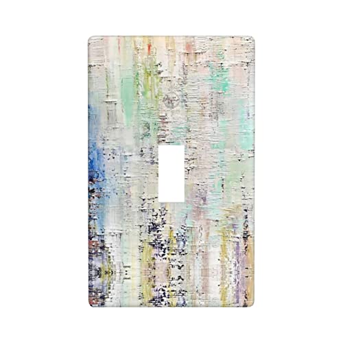 Weiße moderne abstrakte Lichtschalter-Abdeckung, 1 Gang, einzelner Kippschalter, dekorative Wandplatte, Lichtschalter, Platten, Größe 11,4 x 7 cm Cover