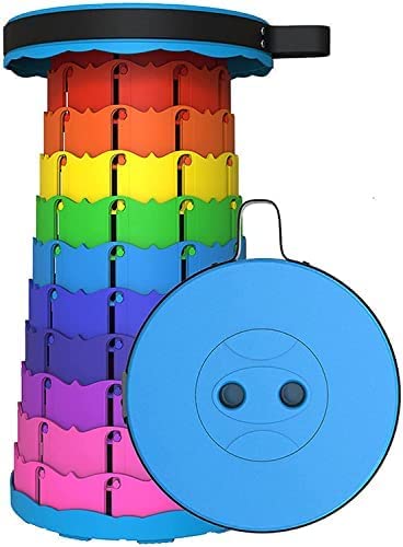 UNIVERSE LIGHTS Upgraded Folding Stool, Collapsible Telescoping Stool with Load Capacity 180Kgs, Portable Retractable Stool for Camping Fishing Hiking BBQ, Rainbow (Multi) (B0BKPK7FKF) Amazon Price History, Amazon Price Tracker