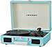 Crosley CR8005F-TU Cruiser Plus Vintage 3-Speed Bluetooth in/Out Suitcase Vinyl Record Player Turntable, Turquoise/White