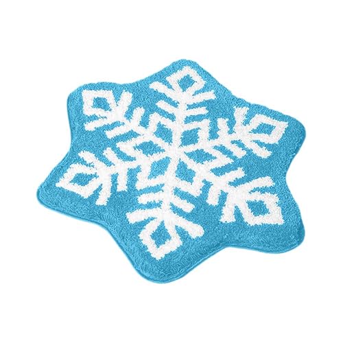 Christmas Snowflake Rug Soft Cozy Winter Floor Mat Durable Festive Ideal for Living Room Bedroom Entryway Home (C, 60x60cm)
