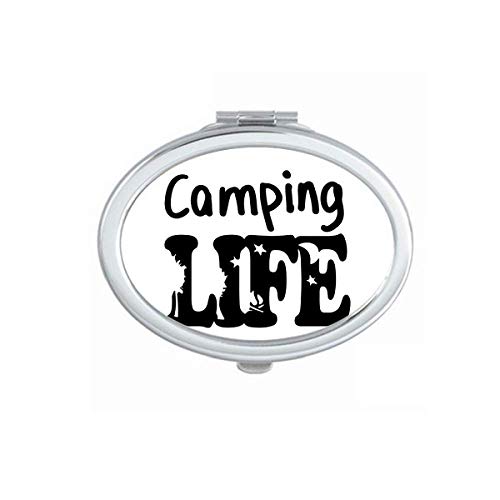 Camping Life Quote Art Deco Gift Fashion Mirror Portable Fold Hand Makeup Double Side Glasses image 2