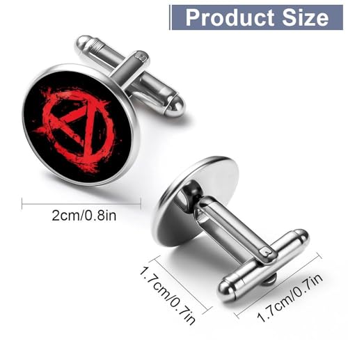 Anarchy Symbol Cufflinks for Men Women Cuff Studs Business Suit Shirt Jewelry Accessories3