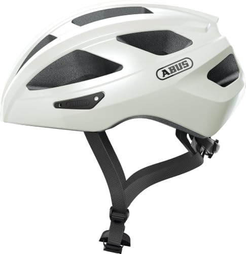 ABUS Macator - Casco de ciclismo deportivo para principiantes - Para hombre y mujer - Blanco, talla M