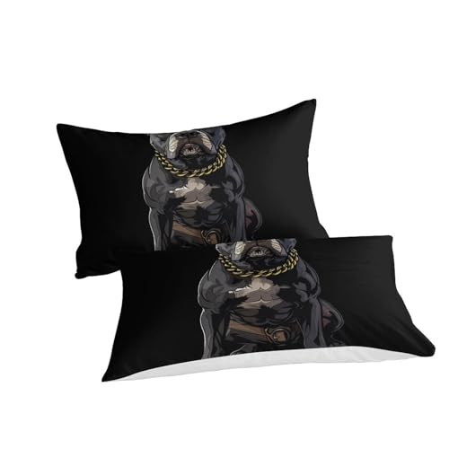Housse de couette 200x200 bouledogue français en microfibre