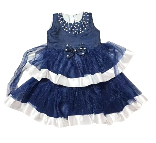 Image of NAAZFashion Baby Girl Self Design Dress for All Ocassion with Soft Fabric Material