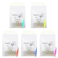 JIEYAO Kieferorthopädische Gummibänder,500 Stück Zahnspangengummis 3/16 Zoll 3.5OZ Zähne Gummiband mit 5 Stück Platzierer für Zahnspangen für Zahnlücken Zahnspangen Krumme Zähne (1/4)