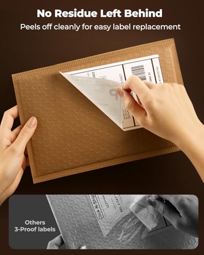 MUNBYN Etiketten Fünf widerstandsfähige Thermoetiketten 4×6 DHL Versandaufkleber 380 Etiketten/Stapel 10.2cm x 15.2cm Hoher Definition Thermoetiketten Selbstklebende für Labeldrucker 4XL