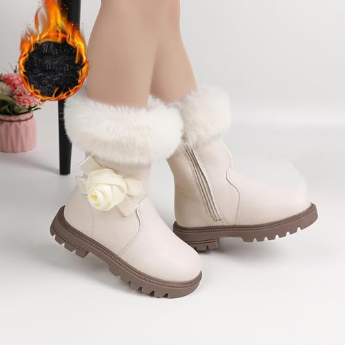 Toddler Riding Boots Girls Tall Furry Dressy Ankle Boot Kids Comfortable Zipper Chunky Snow Booties Thick Sole Mid Calf Boots2