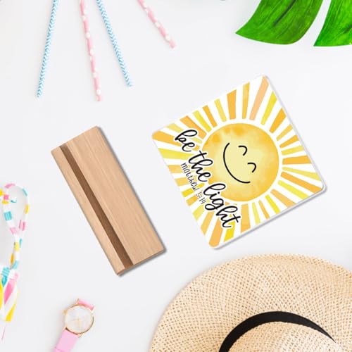 Image of Sunshine gifts Inspirational Sun Sunshine Acrylic Sign Desk Decor, Pop Smiles Rustic Farmhouse Wooden Block Sign Decorations for Home Office Girls Dorm Room Nursery Playroom Wall Tabletop Shelf Decor