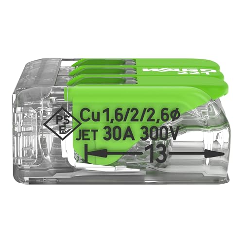 Borne de connexion 3 conducteurs WAGO 221-623 Green Range 6mm²