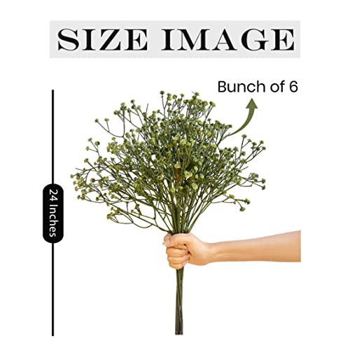 Image of Art Street Babys Breath Green Flowers |Artificial Gypsophila Bouquets Flowers| Faux Flowers for Vases Decoration, Items for Living Room (Set of 6)