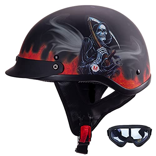 ETScooter Casque Moto Bols pour Homme Femme ECE Homologué Retro Casque Moto Jet Cover
